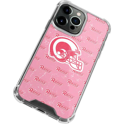 NFL Los Angeles Rams Pink Logo Blast iPhone 15 Pro Clear Case